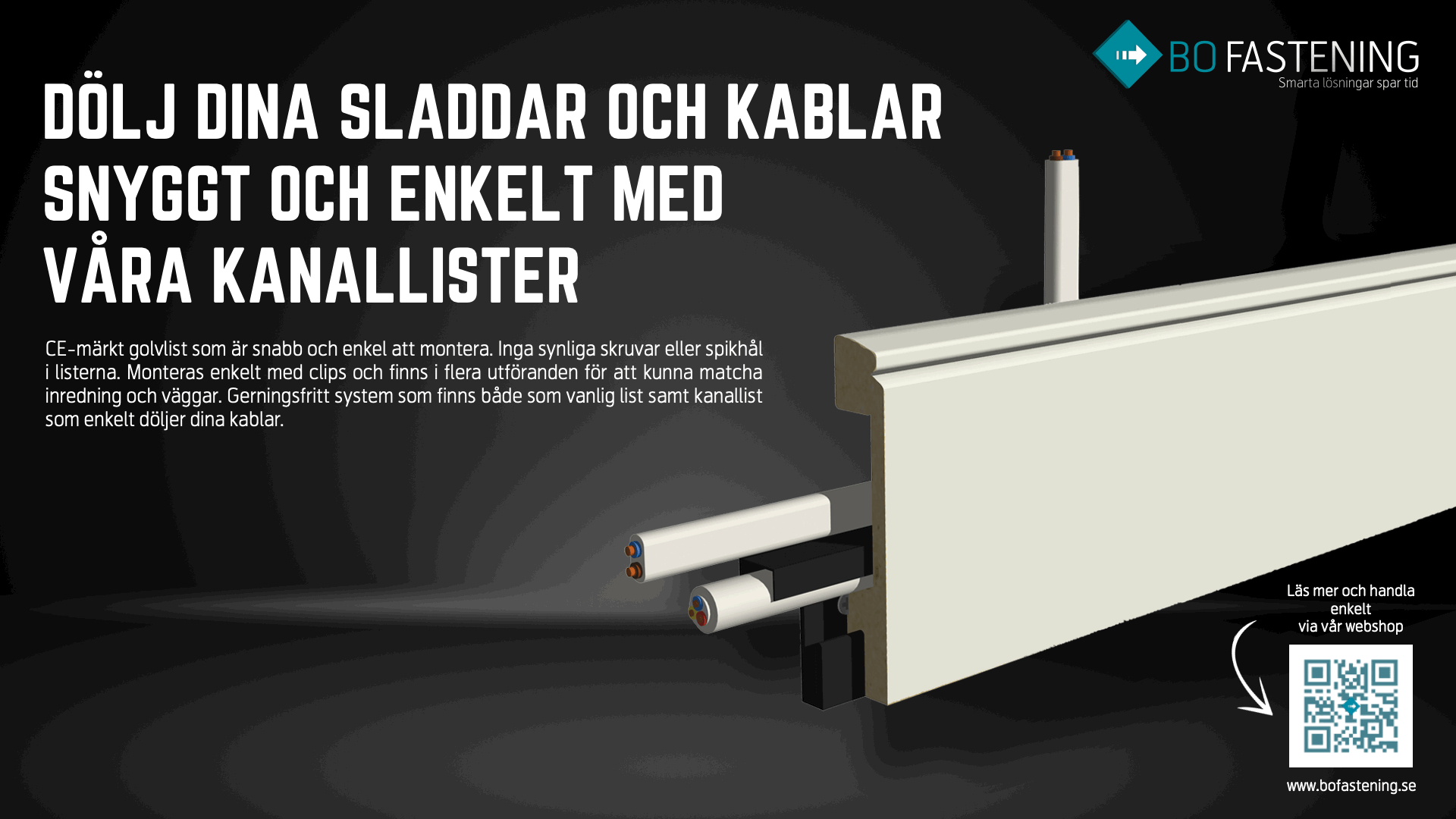 Kanallisten - Golvlist som döljer kablar